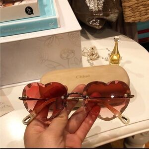 Chloe Heart-Shaped Pink Sunglasses